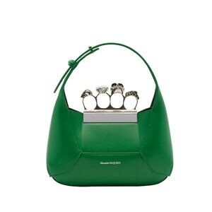 *New w/ box and dust bag!* ALEXANDER MCQUEEN Green Skull Jeweled Mini Chain Bag